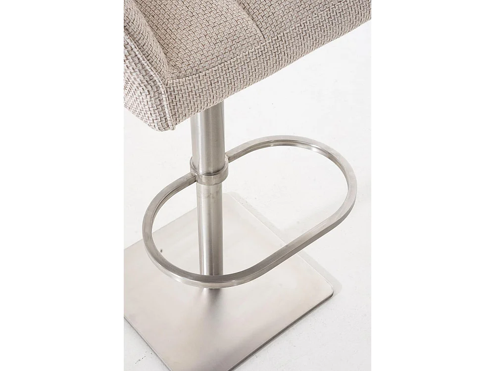 Lot de 2  Tabouret de bar - Tissu & Acier inoxydable - Ivoire - Damaso