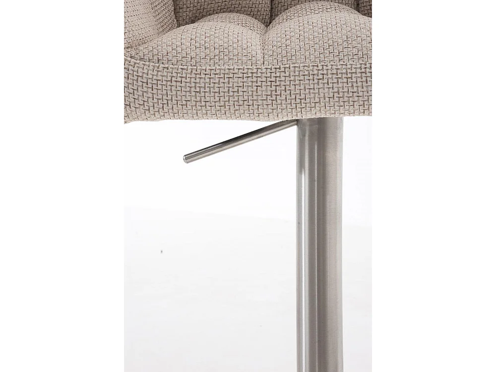 Lot de 2  Tabouret de bar - Tissu & Acier inoxydable - Ivoire - Damaso