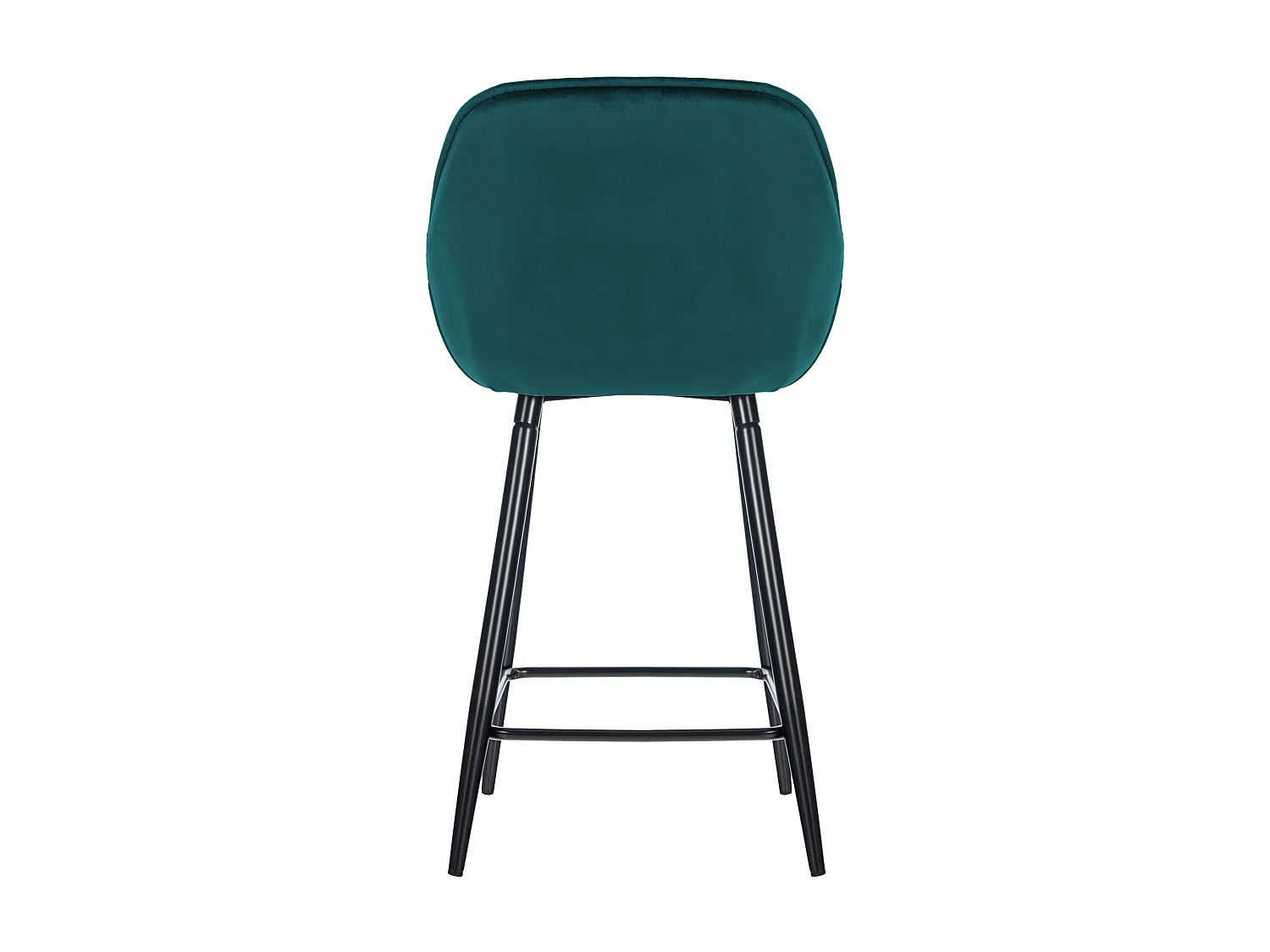 Lot de 2 Tabourets de bar - Velours & Métal noir mat - Vert foncé - Gibson 76