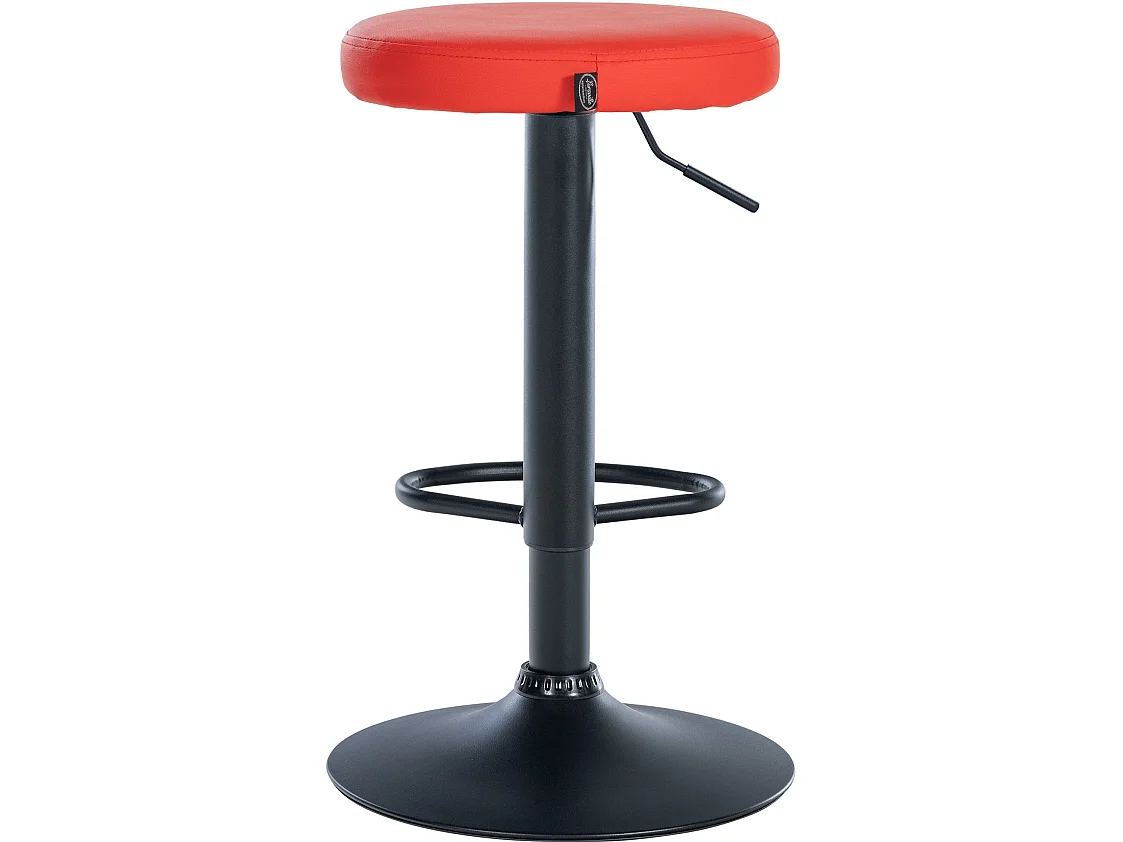 Lot de 2 Tabourets de bar - Similicuir & Métal - Rouge - Ponte