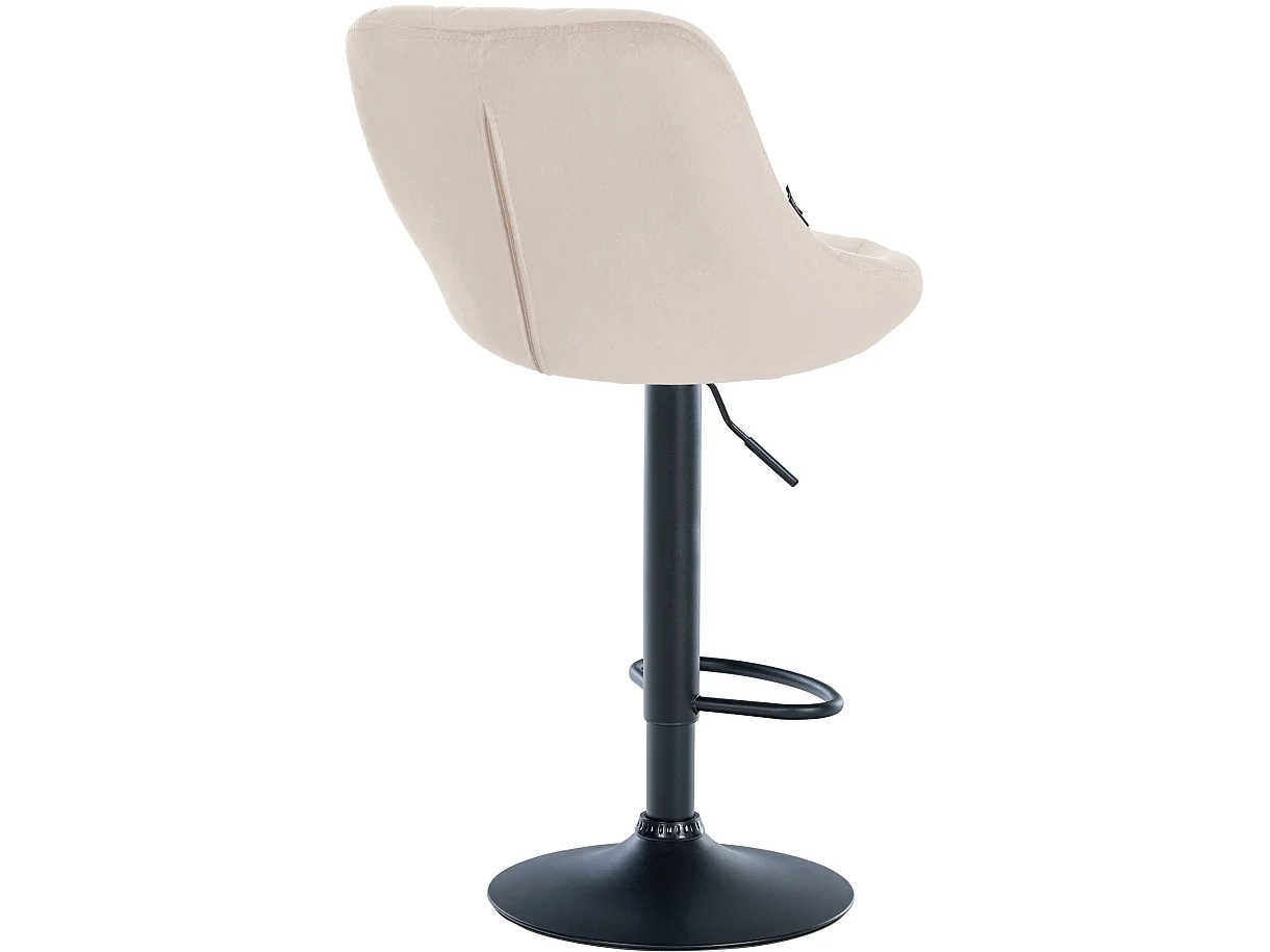 Lot de 2 Tabourets de bar - Velours & Métal - Crème - Lazio