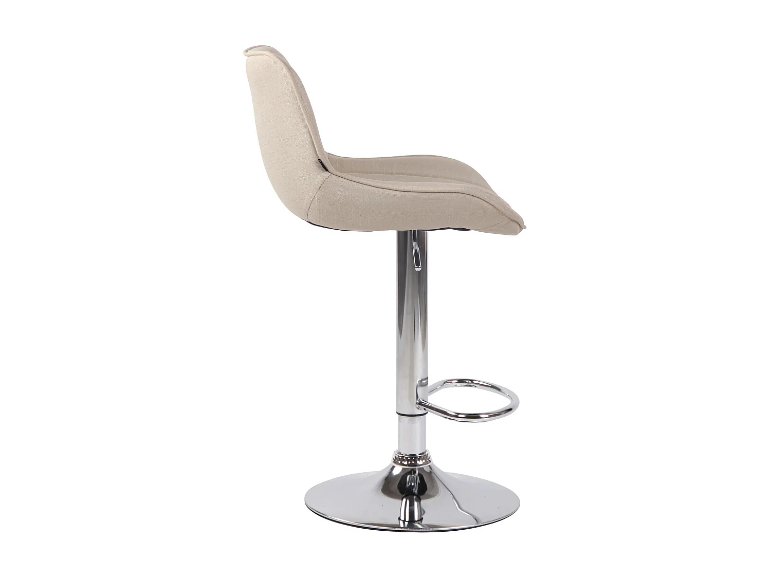 Lot de 2 Tabourets de bar - Tissu & Métal - Crème - Lentini