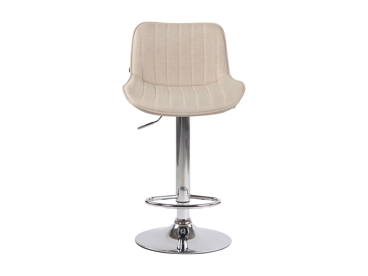 Lot de 2 Tabourets de bar - Tissu & Métal - Crème - Lentini