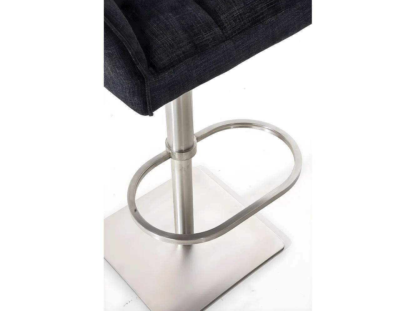 Lot de 2  Tabouret de bar - Tissu & Acier inoxydable - Gris foncé - Damaso