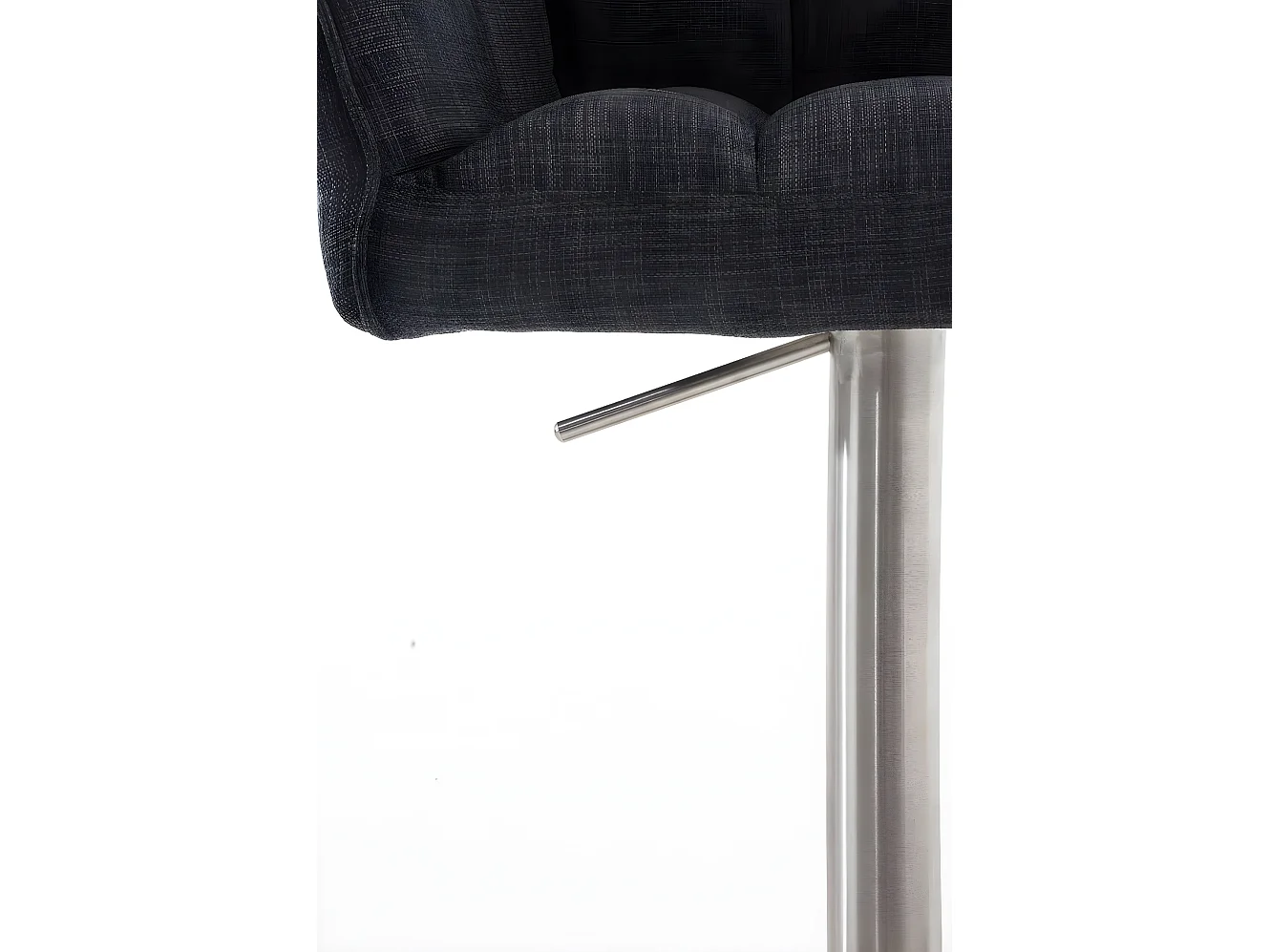 Lot de 2  Tabouret de bar - Tissu & Acier inoxydable - Gris foncé - Damaso