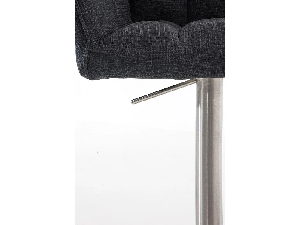 Lot de 2  Tabouret de bar - Tissu & Acier inoxydable - Gris foncé - Damaso