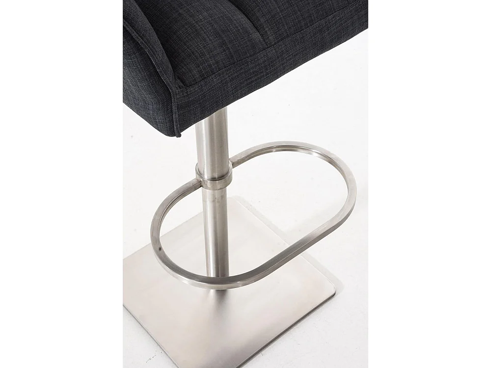 Lot de 2  Tabouret de bar - Tissu & Acier inoxydable - Gris foncé - Damaso
