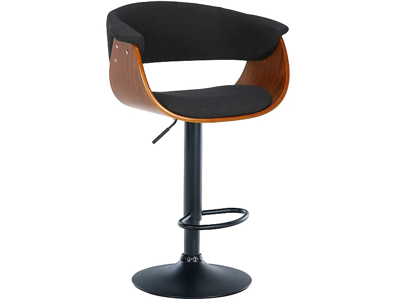 Tabouret de bar - Tissu - Noyer / Noir - Vestal