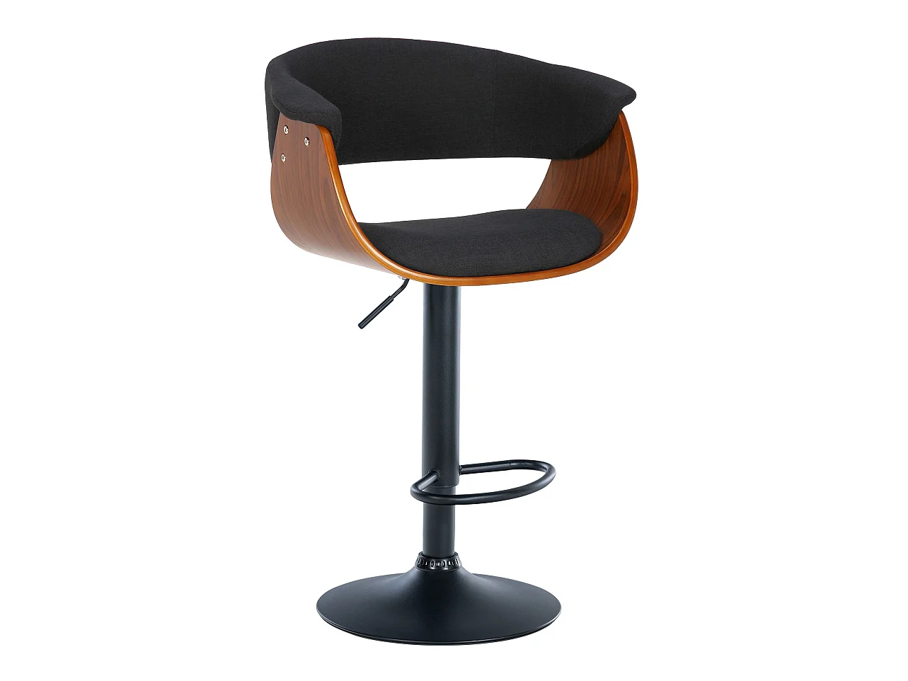 Tabouret de bar - Tissu - Noyer / Noir - Vestal