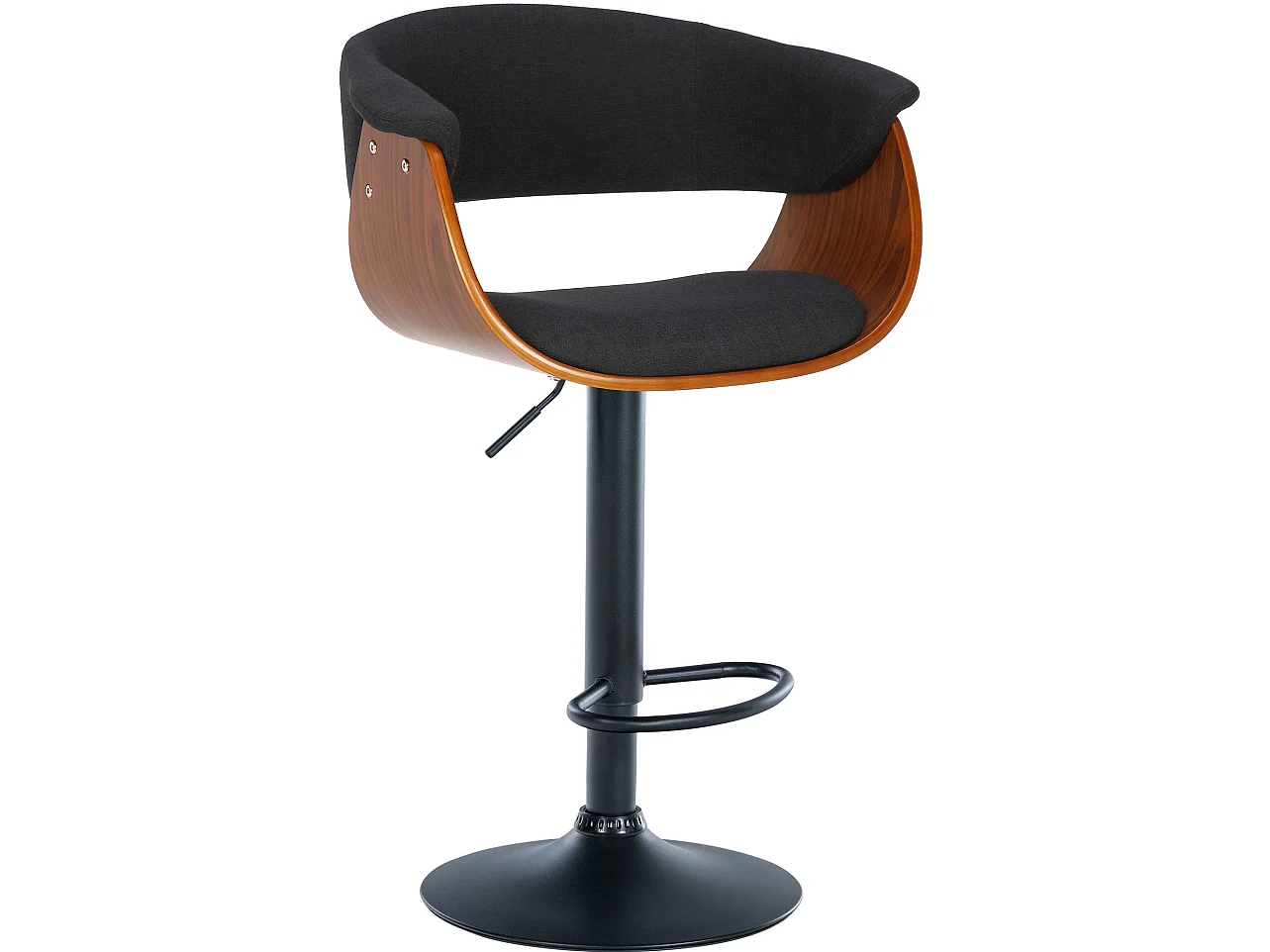 Tabouret de bar - Tissu - Noyer / Noir - Vestal