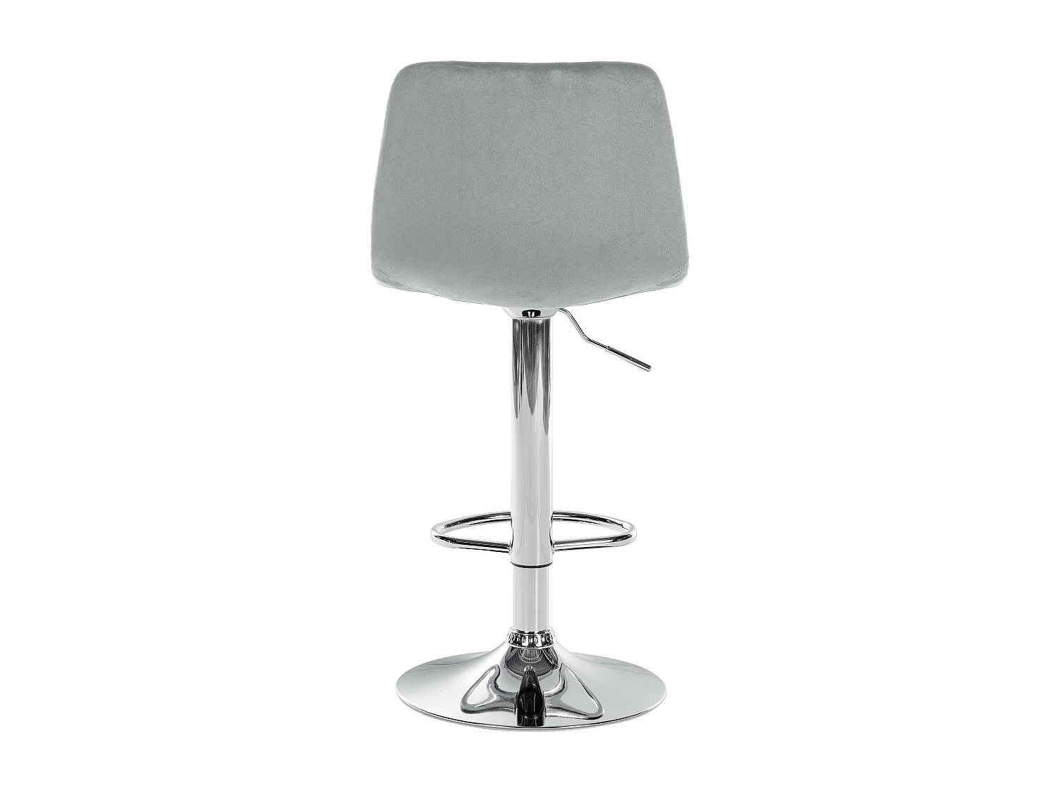 Lot de 2 Tabourets de bar - Velours & Métal - Gris - Divo