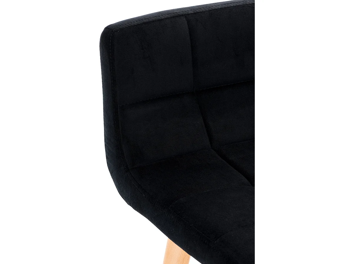 Tabouret de bar - Velours & Gris - Noir - Lincoln