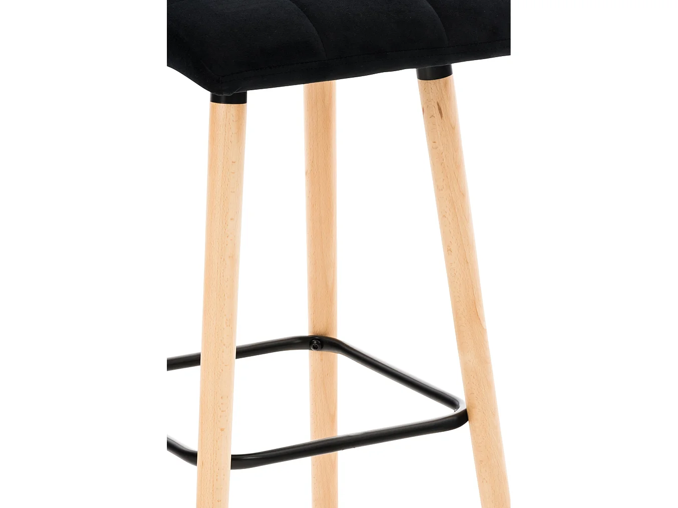 Tabouret de bar - Velours & Gris - Noir - Lincoln