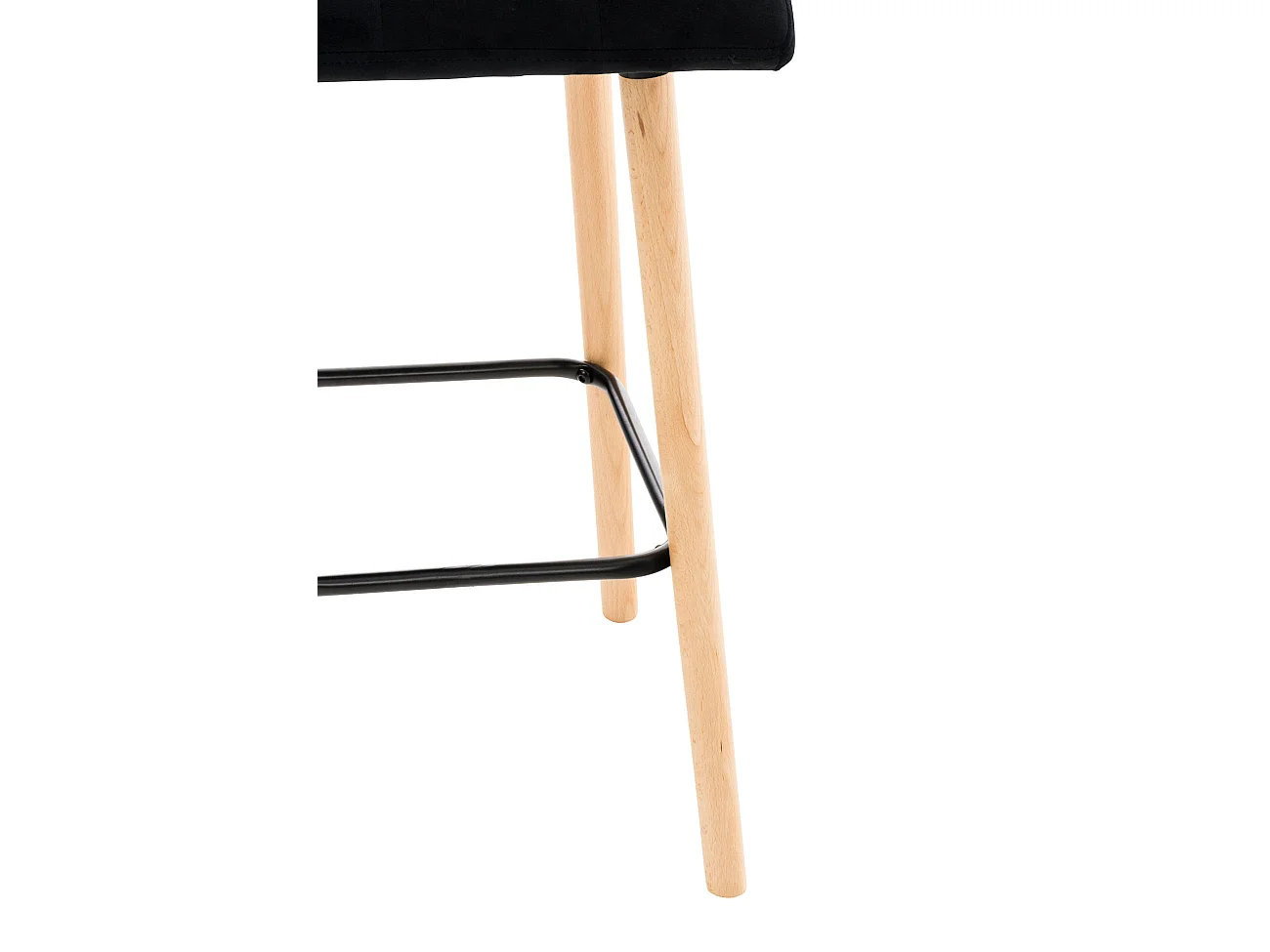 Tabouret de bar - Velours & Gris - Noir - Lincoln