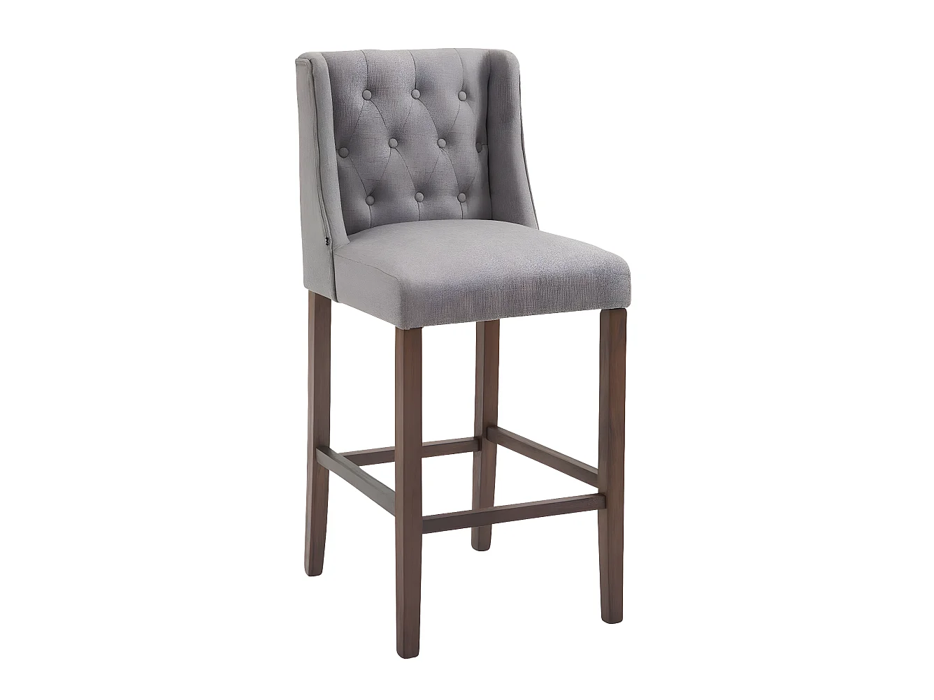 Tabourets de bar - Tissu & Bois - Gris clair - Cassandra