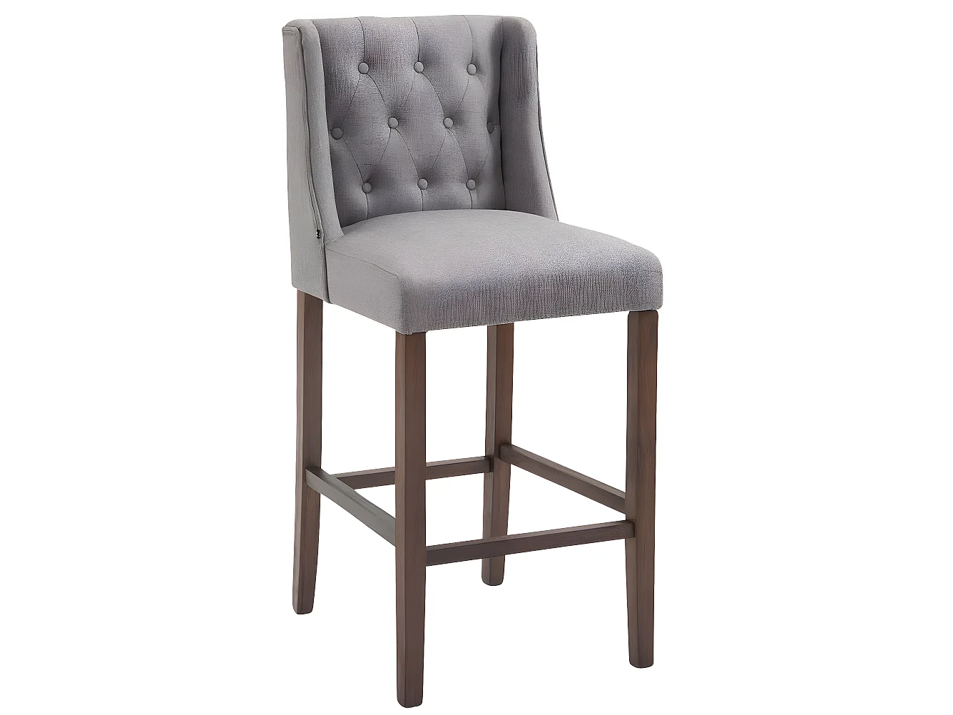 Tabourets de bar - Tissu & Bois - Gris clair - Cassandra