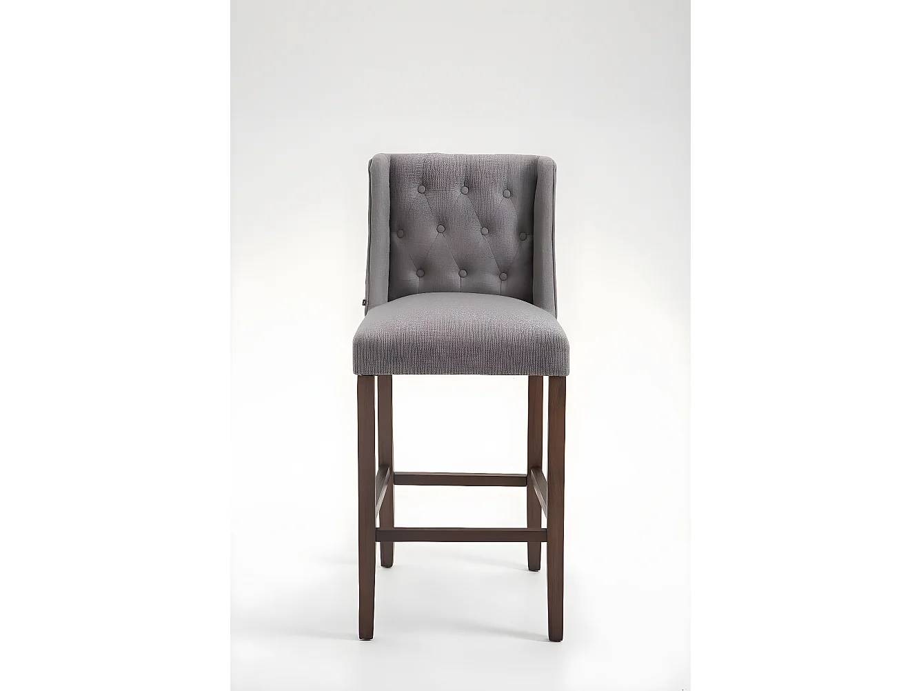 Tabourets de bar - Tissu & Bois - Gris clair - Cassandra