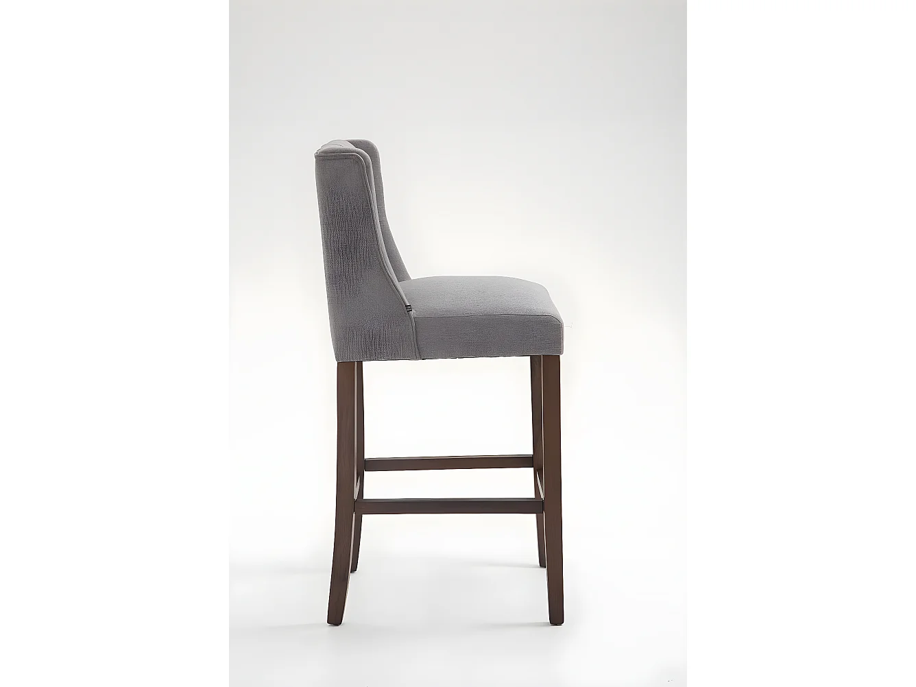 Tabourets de bar - Tissu & Bois - Gris clair - Cassandra