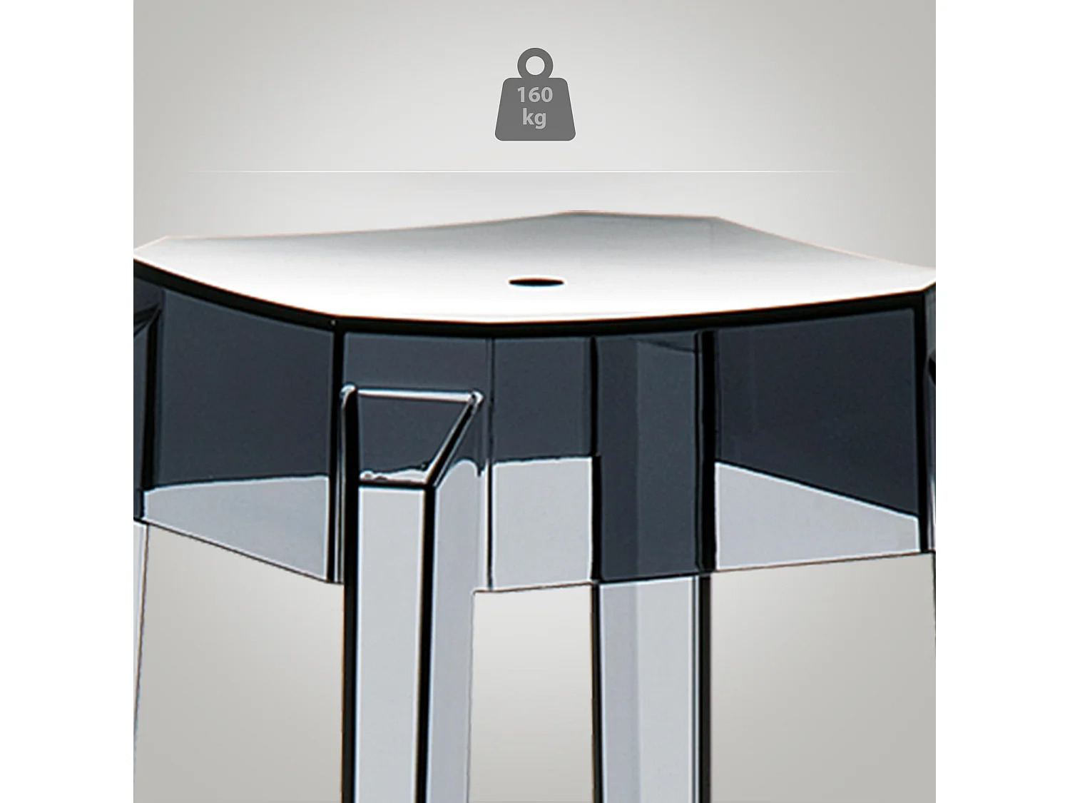 Lot de 2  Tabouret de bar - Plastique & Blanc - Noir - Fox