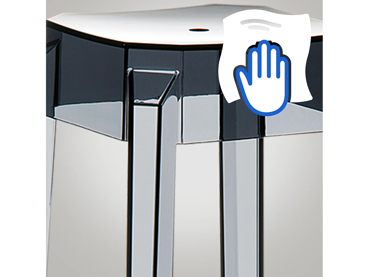 Lot de 2  Tabouret de bar - Plastique & Blanc - Noir - Fox