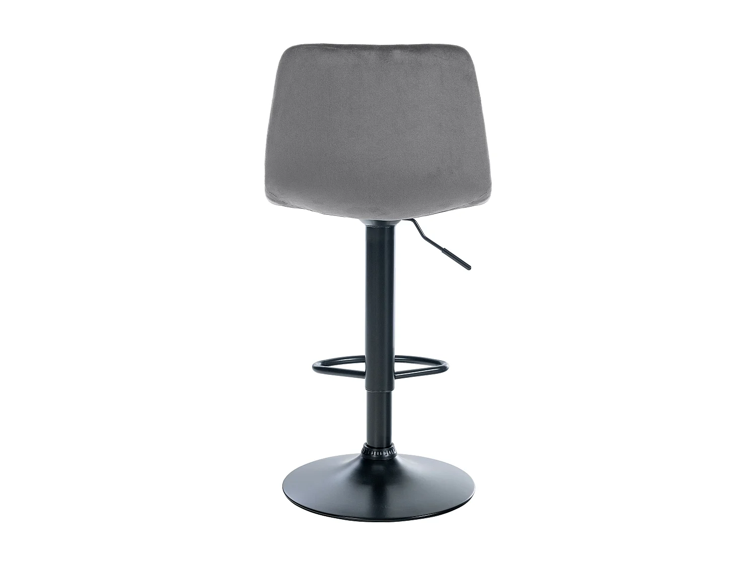 Lot de 2 Tabourets de bar - Velours & Métal - Gris foncé - Divo