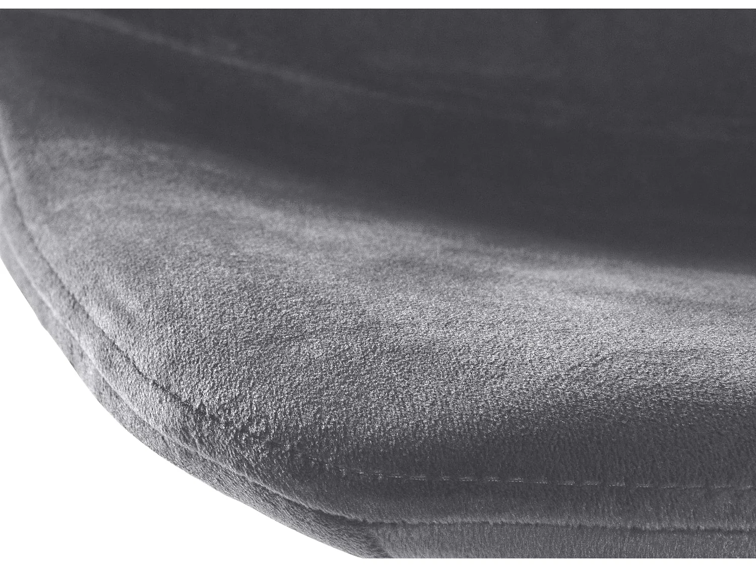 Lot de 2 Tabourets de bar - Velours & Métal - Gris foncé - Divo