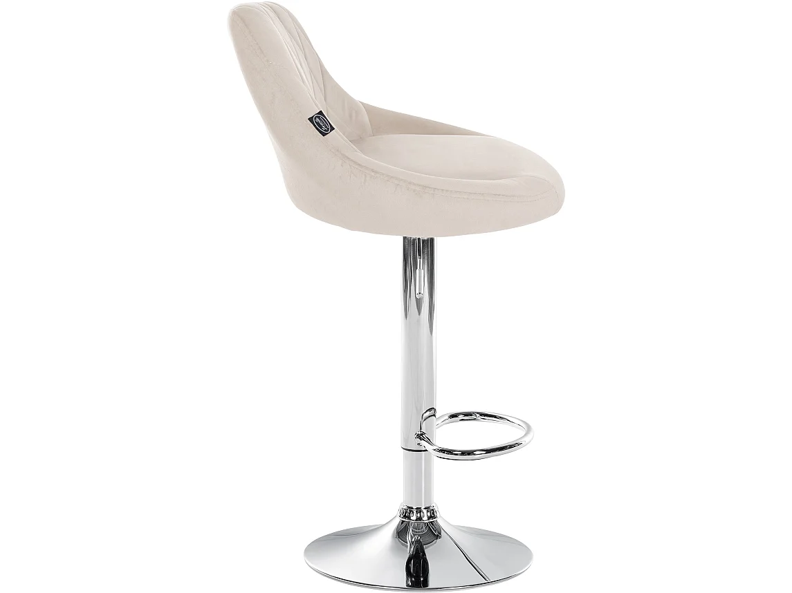 Lot de 2 Tabourets de bar - Velours & Métal - Crème - Lazio