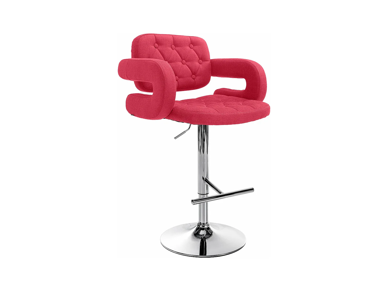 Tabouret de bar - Tissu & Métal - Rouge - Dublin