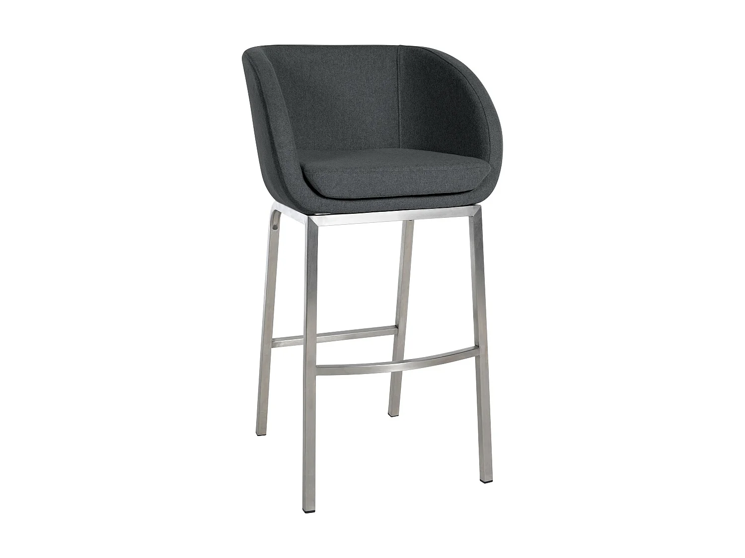 Tabourets de bar - Feutrine & Acier inoxydable - Gris - Rockhill