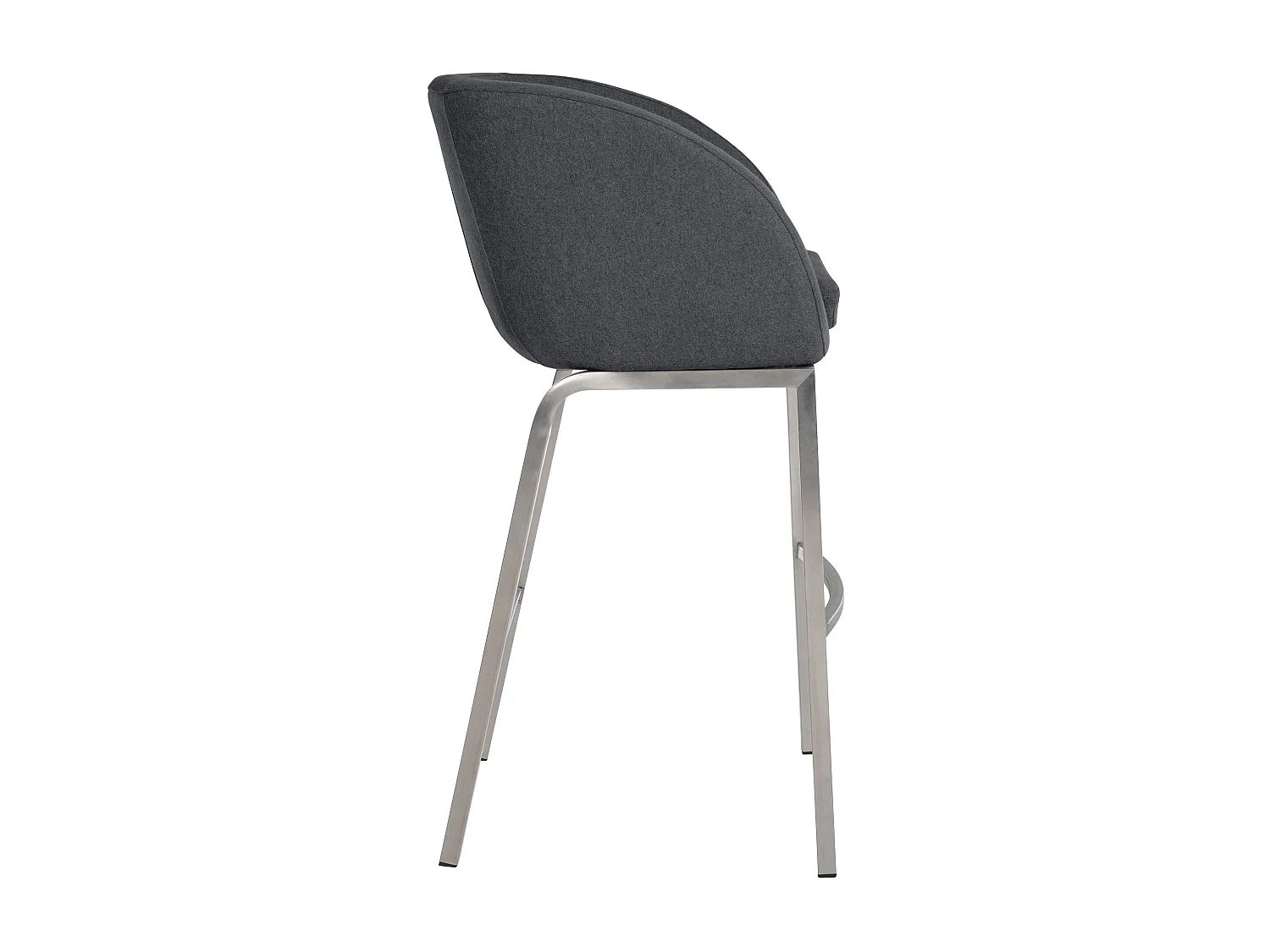 Tabourets de bar - Feutrine & Acier inoxydable - Gris - Rockhill