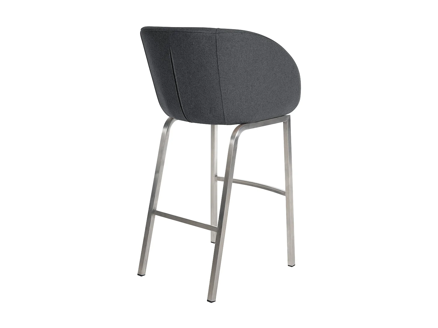 Tabourets de bar - Feutrine & Acier inoxydable - Gris - Rockhill