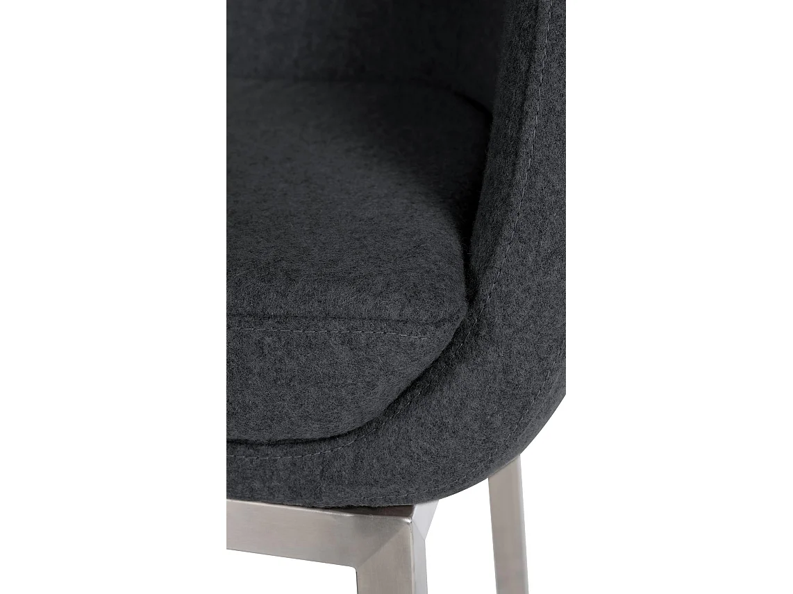 Tabourets de bar - Feutrine & Acier inoxydable - Gris - Rockhill