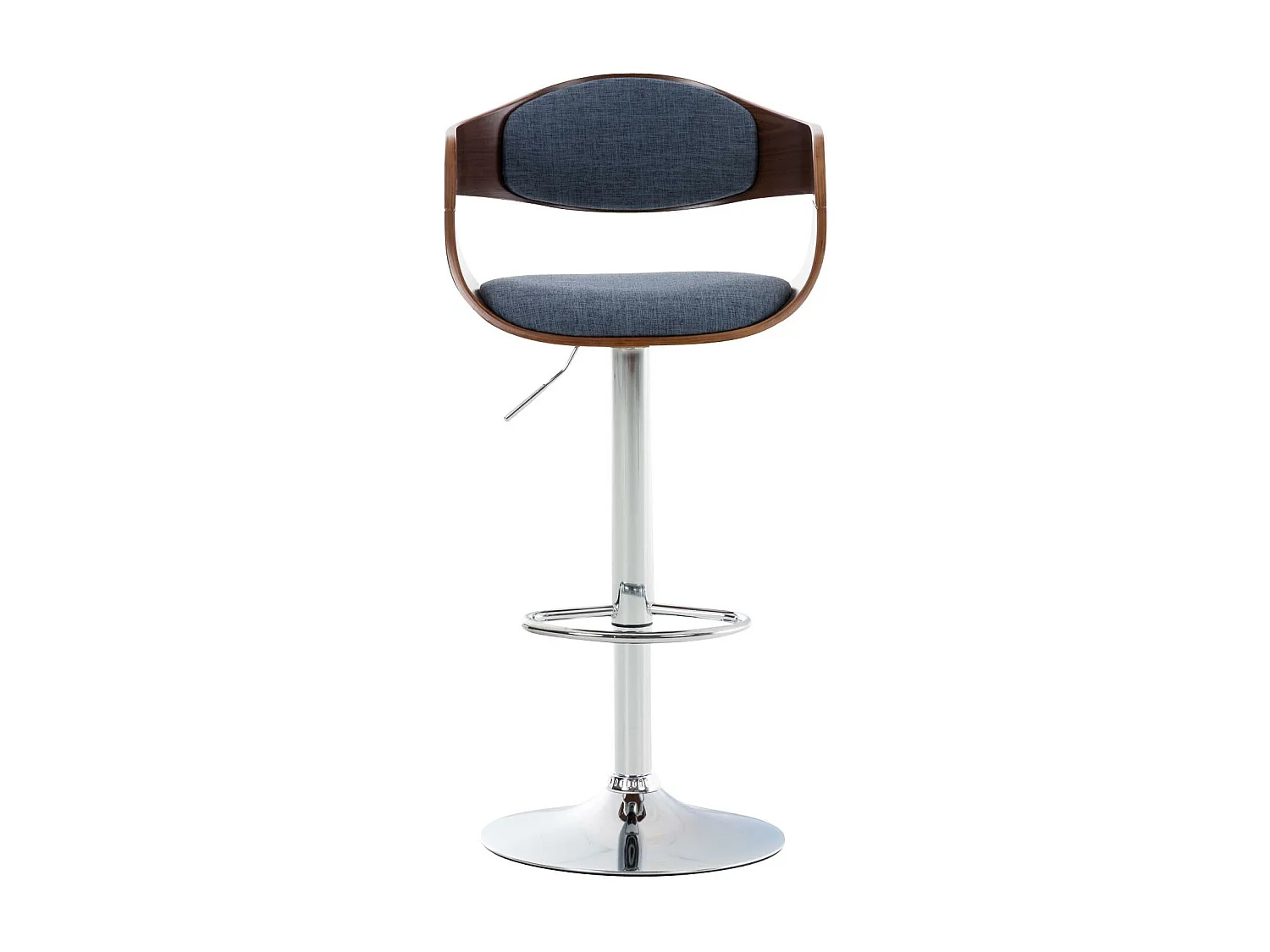 Set van 2  Barkruk - Stof - walnoot/blauw - Kingston