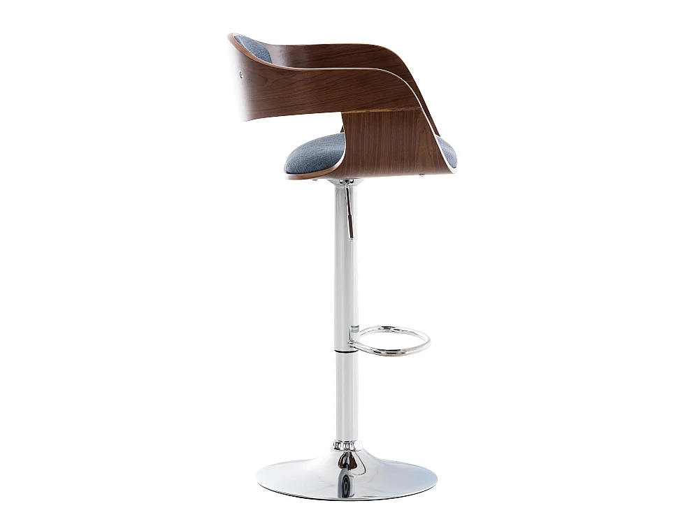 Lot de 2  Tabouret de bar - Tissu - Noyer / Bleu - Kingston