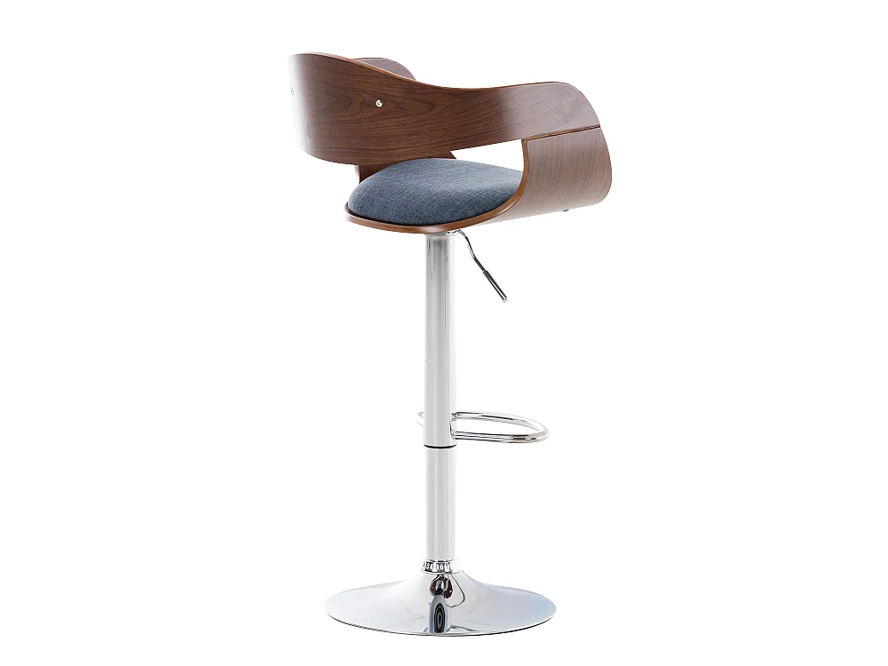 Lot de 2  Tabouret de bar - Tissu - Noyer / Bleu - Kingston