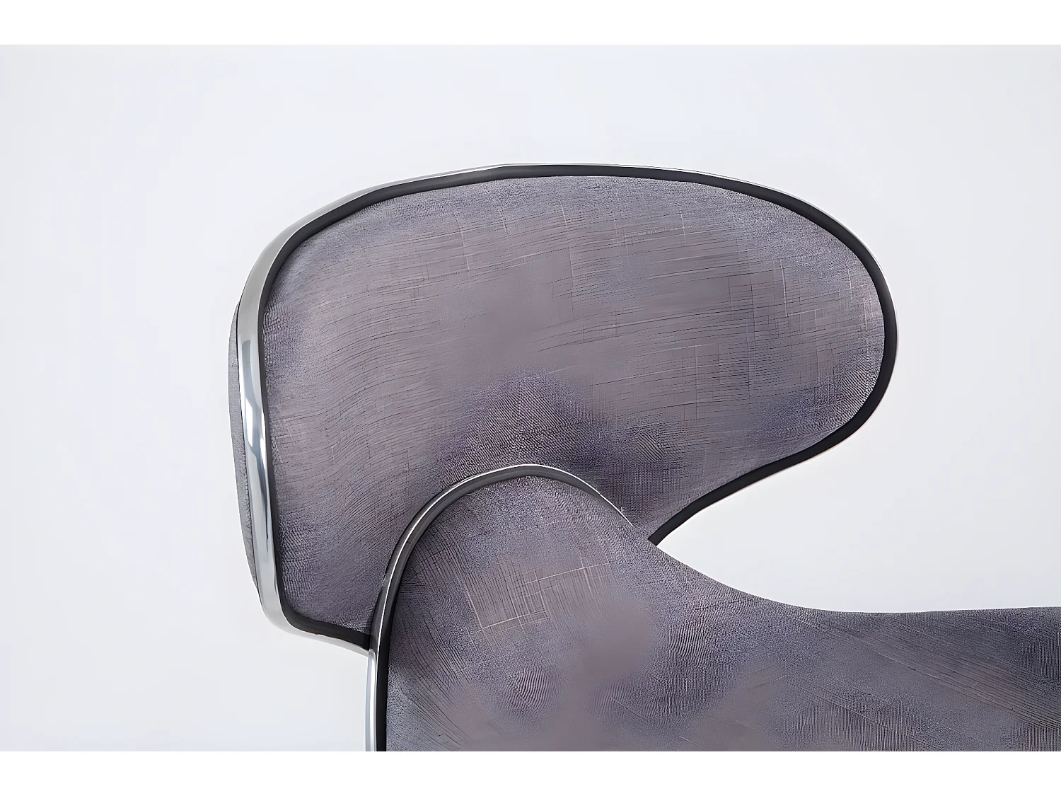 2er Set Barhocker - Stoff & Metall in Chromoptik - hellgrau - Las Vegas V2