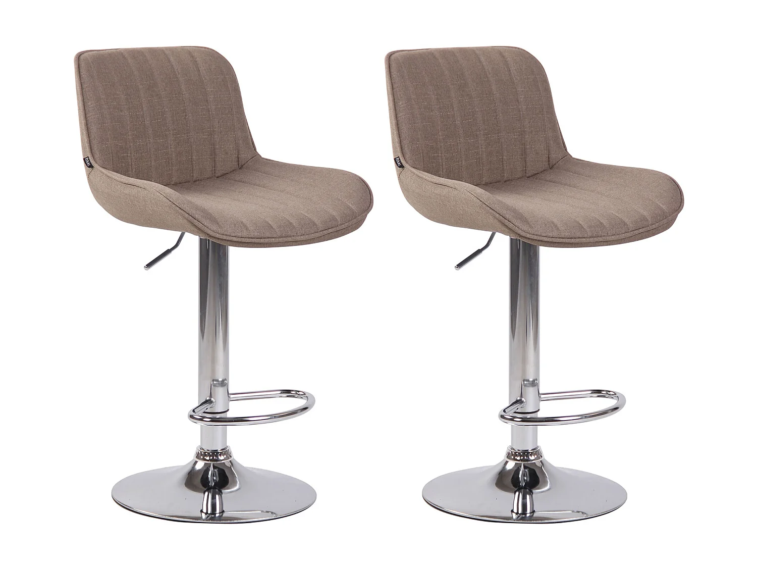 Set van 2 Barkruk - Stof & Metaal - taupe - Lentini