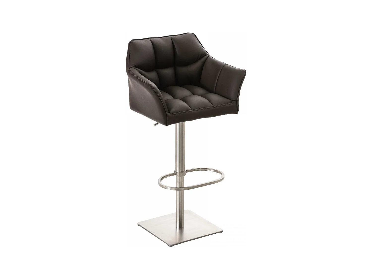 Tabouret de bar - Similicuir & Acier inoxydable - Marron - Damaso