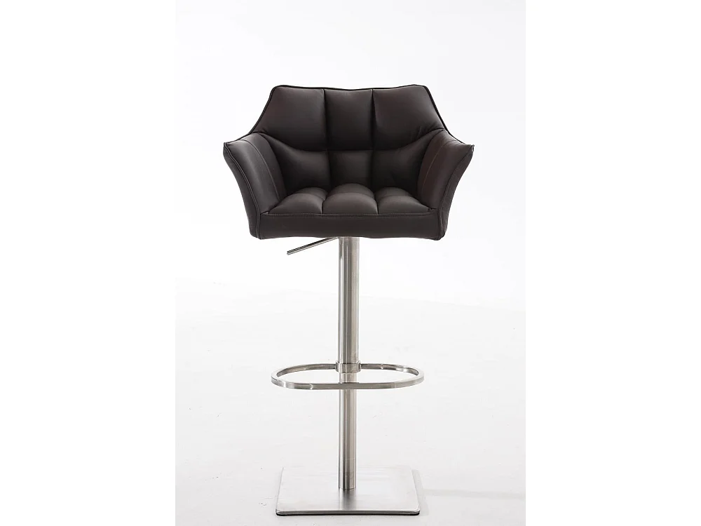 Tabouret de bar - Similicuir & Acier inoxydable - Marron - Damaso