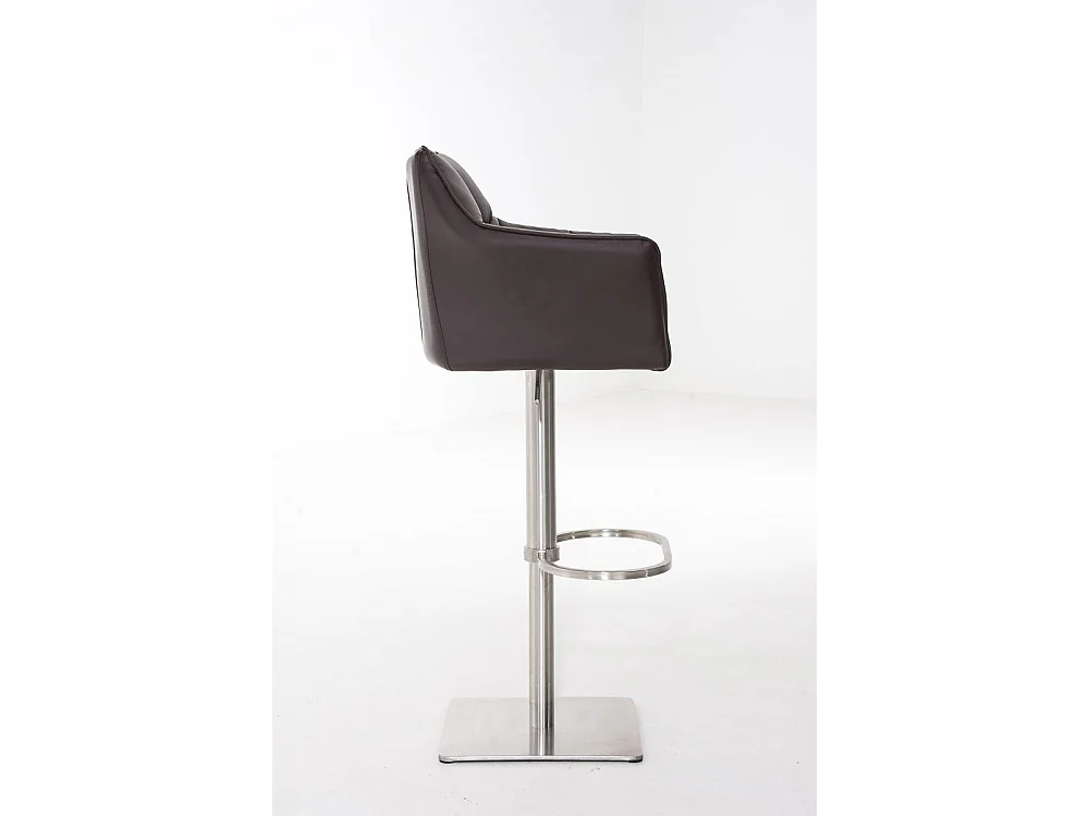 Tabouret de bar - Similicuir & Acier inoxydable - Marron - Damaso