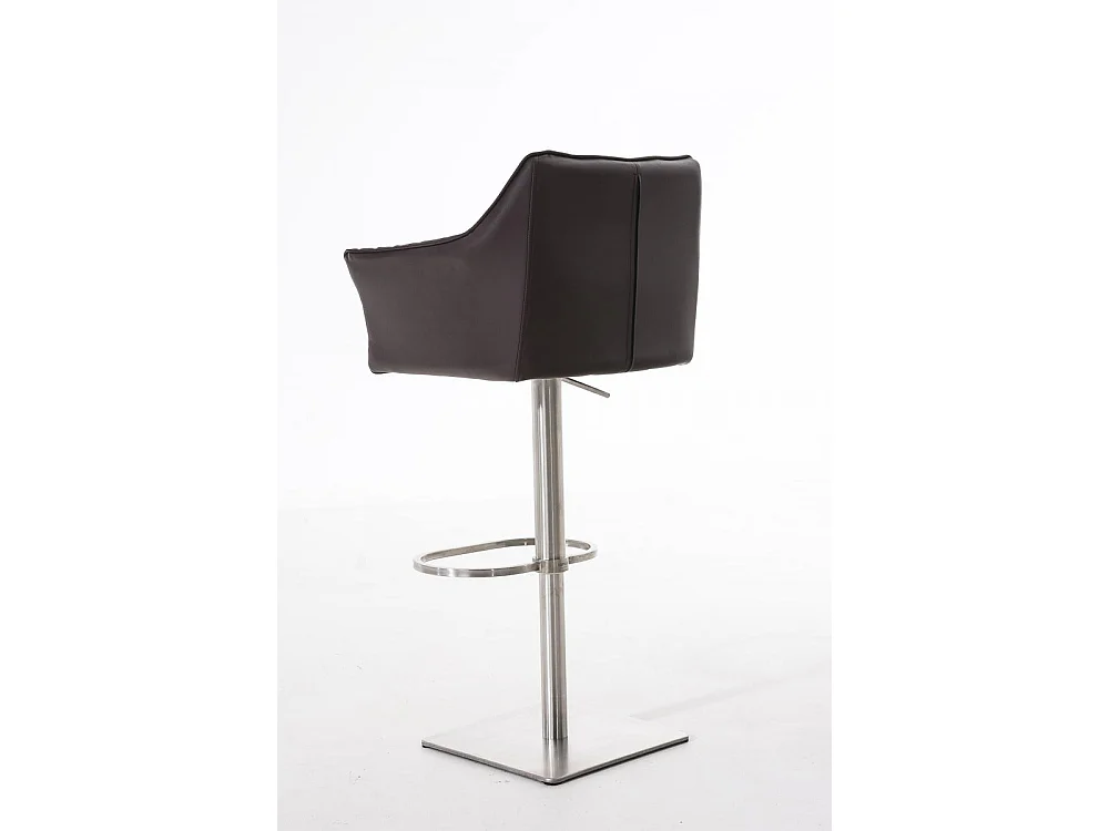 Tabouret de bar - Similicuir & Acier inoxydable - Marron - Damaso