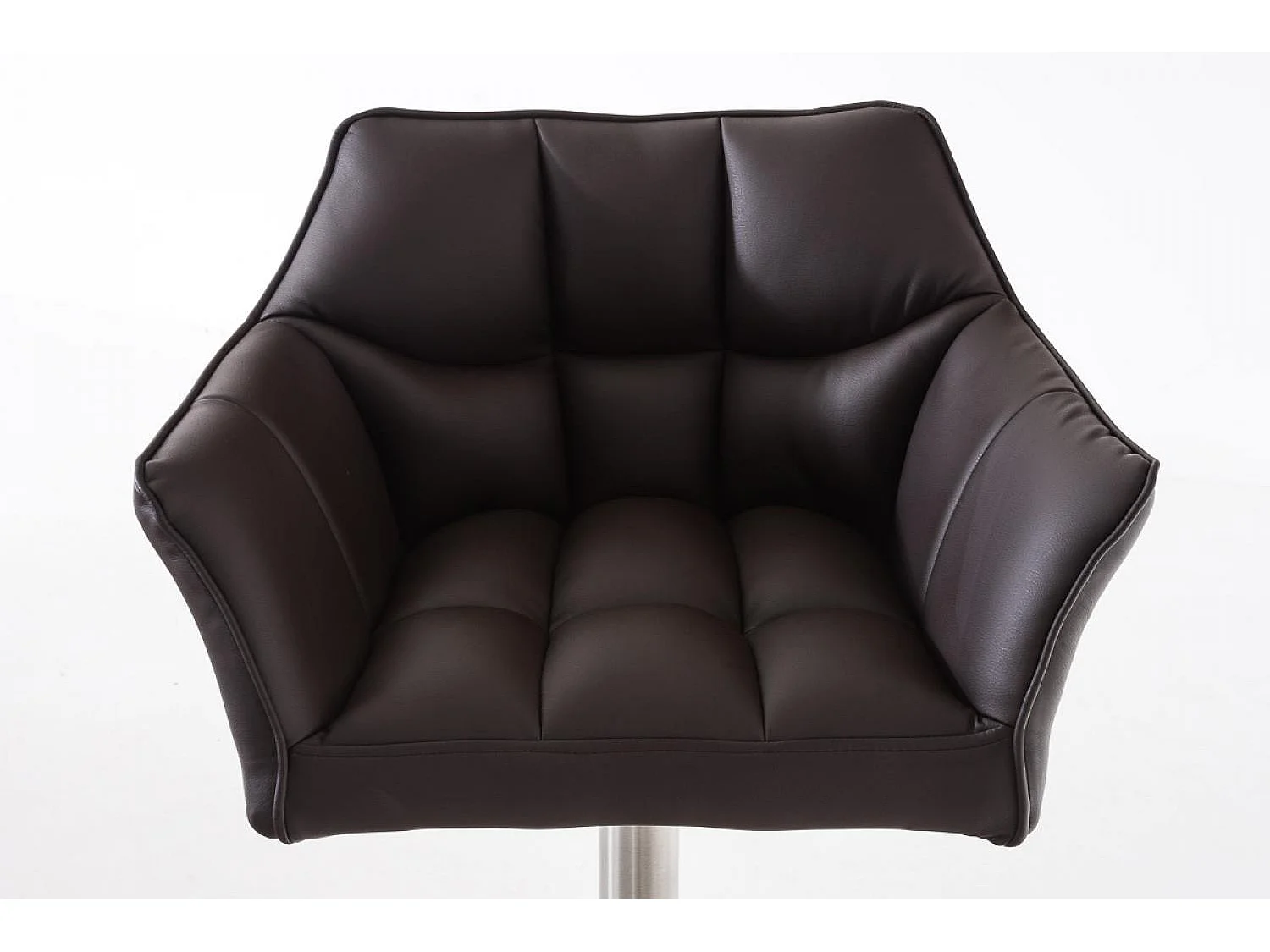 Tabouret de bar - Similicuir & Acier inoxydable - Marron - Damaso