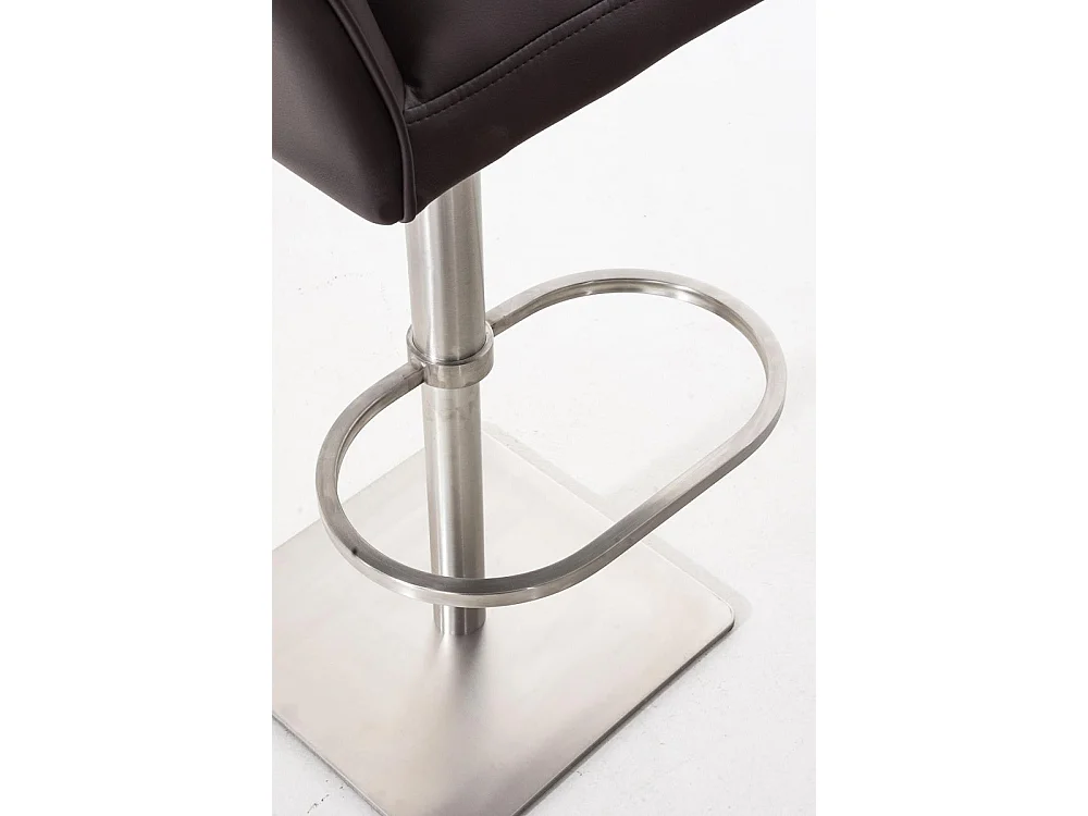 Tabouret de bar - Similicuir & Acier inoxydable - Marron - Damaso