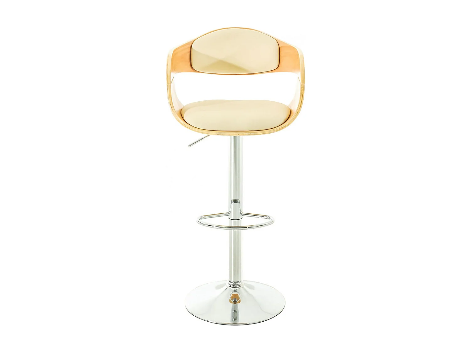 Lot de 2  Tabouret de bar - Similicuir - Nature / Crème - Kingston