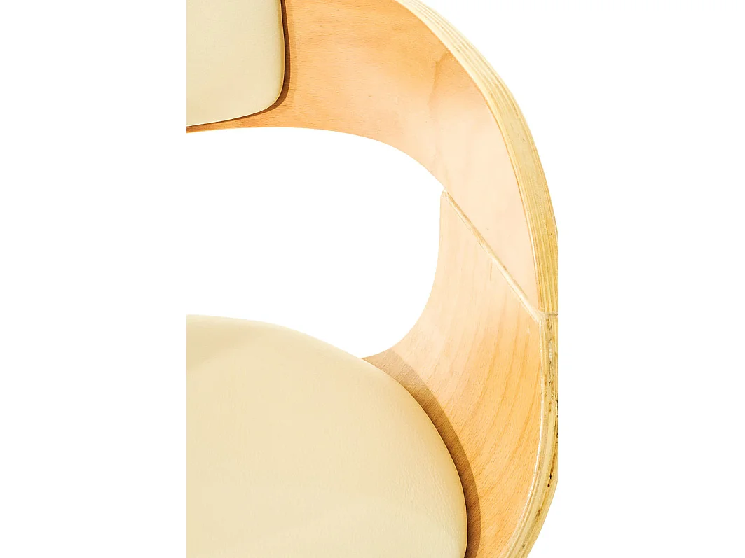 Lot de 2  Tabouret de bar - Similicuir - Nature / Crème - Kingston