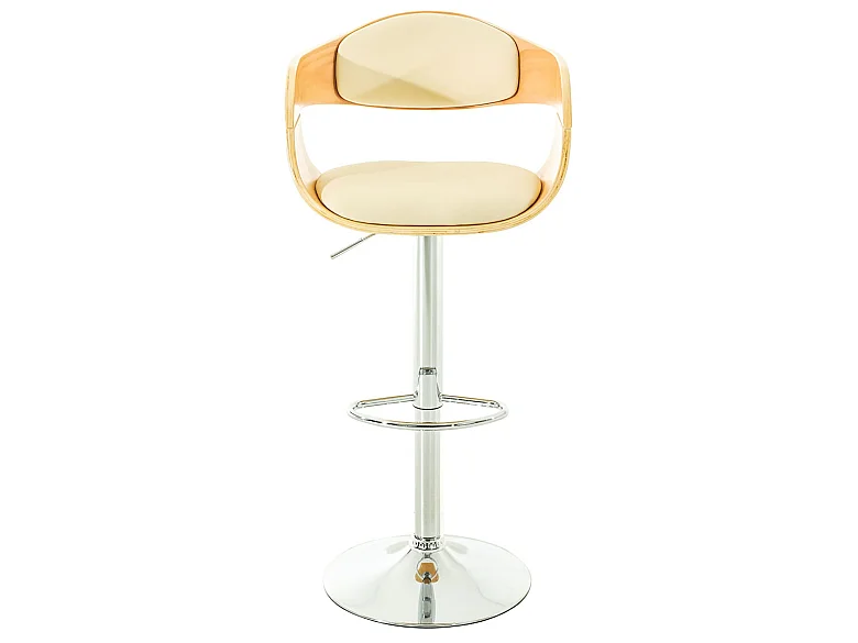 Lot de 2  Tabouret de bar - Similicuir - Nature / Crème - Kingston