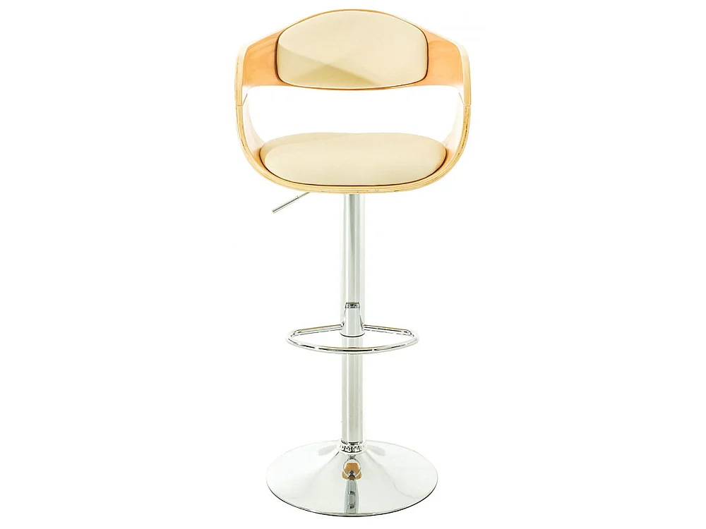 Lot de 2  Tabouret de bar - Similicuir & Noir - Nature / Crème - Kingston