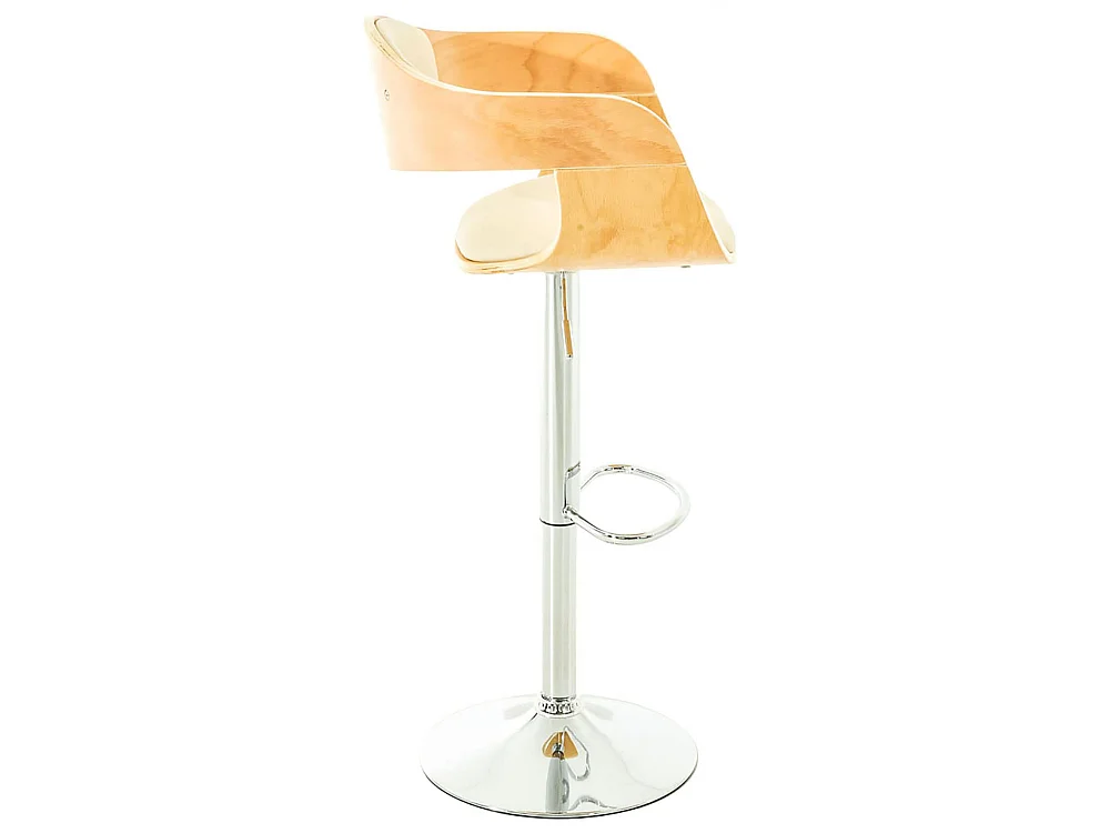 Lot de 2  Tabouret de bar - Similicuir & Noir - Nature / Crème - Kingston