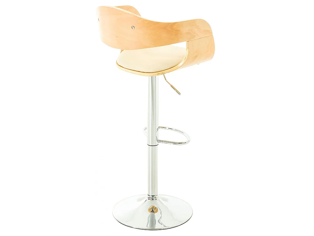 Lot de 2  Tabouret de bar - Similicuir & Noir - Nature / Crème - Kingston