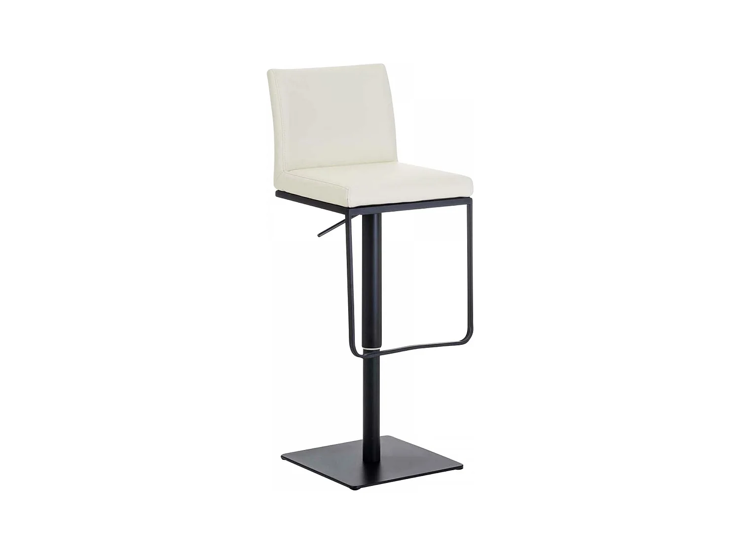 Tabouret de bar - Similicuir & Noir - Crème - Panama
